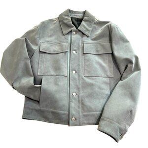 DIOR Men's Suede Leather Harrington Jacket in Blue